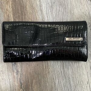 Unlisted by Kenneth Cole Glossy Black Croc Wallet